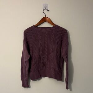 Banana Republic Purple Cable Knit Sweater